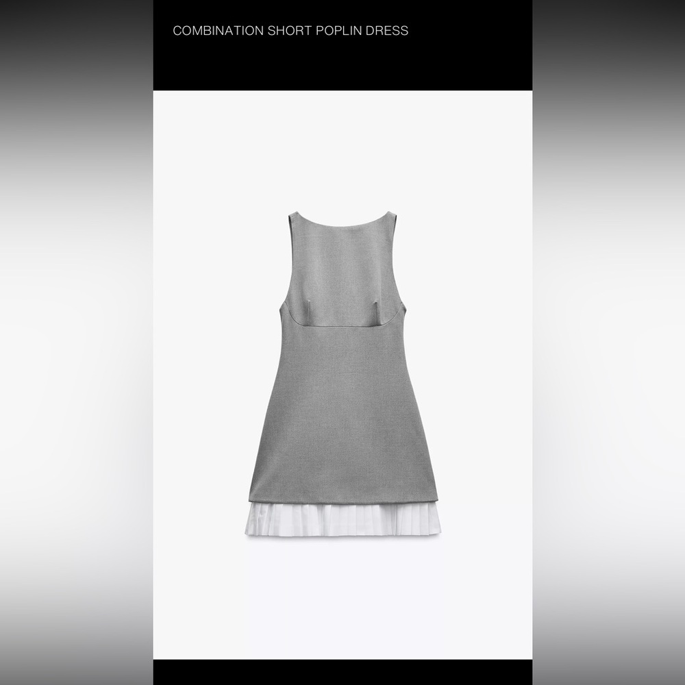 Zara Combination Short Poplin Dress